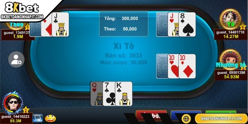 Đánh Bài Casino Ăn Tiền Thật Với Tỷ Lệ Thắng Cao Tại 8KBET Trò chơi đánh bài casino Xì Tố đầy chiến thuật